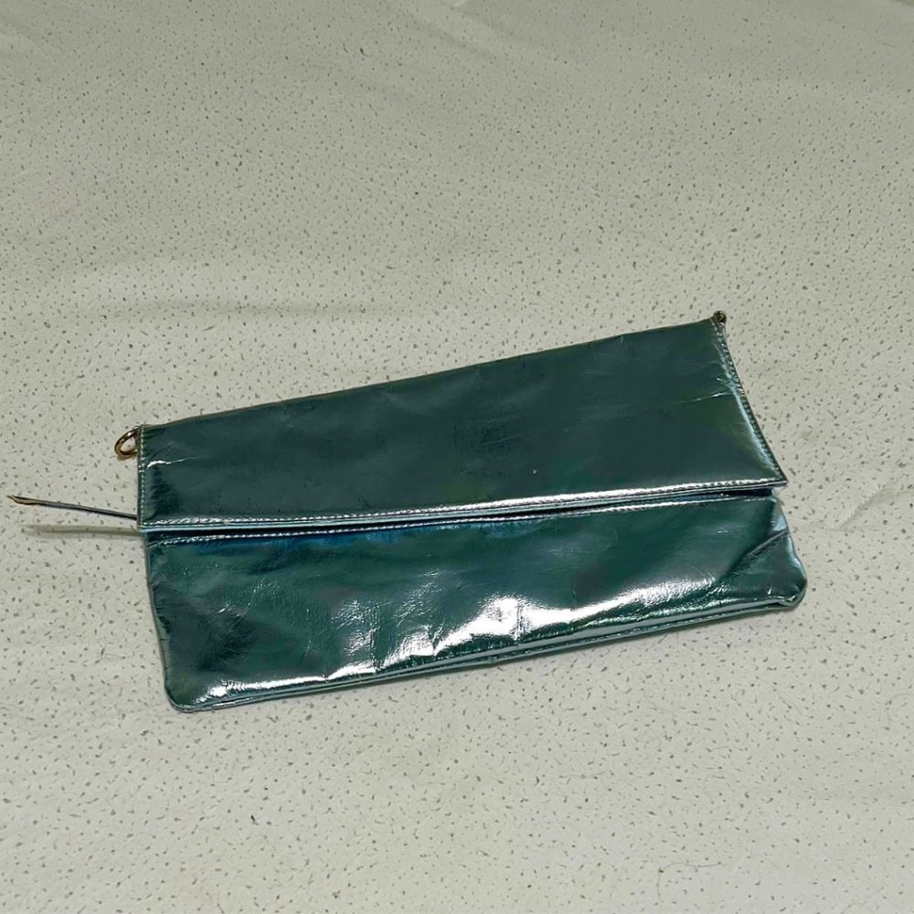 Silver with Light Blue Interior Hand bag